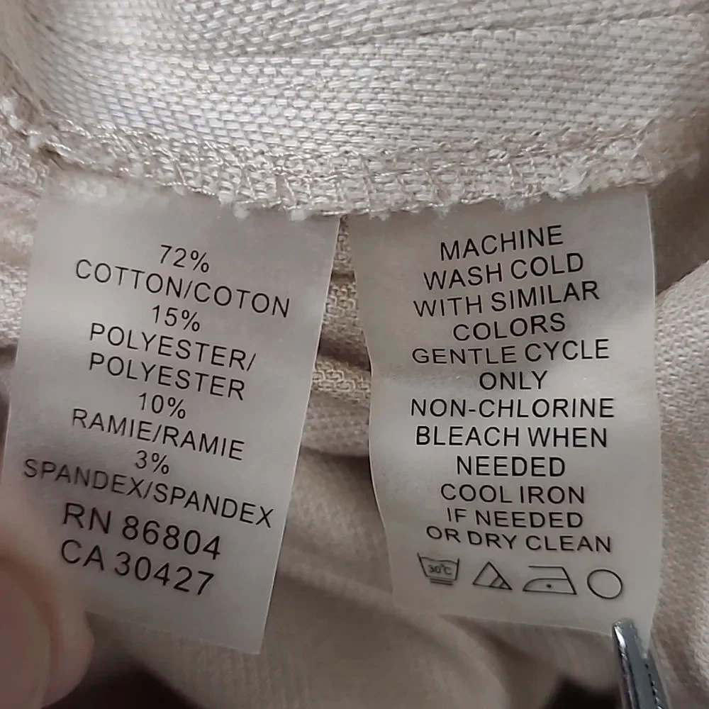 Magaschoni Collection cotton poly ramie spandex blend dress pants